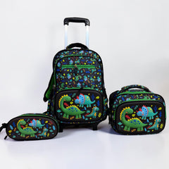 Dino School Trolley Bag Set For Grade 1 to 3