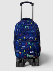 Blue Elite School Trolley Bag For Grade 4 to 8 (22 Inch)