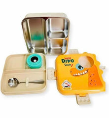 Lunch Box Dino 3 Grid Insulated Stainless Steel Lunch Box