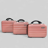 Pink 3-Piece Travel Vanity Box Set – Unbreakable Fiber Beauty & Makeup Case