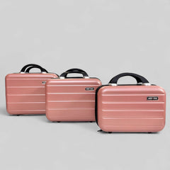 Pink 3-Piece Travel Vanity Box Set – Unbreakable Fiber Beauty & Makeup Case