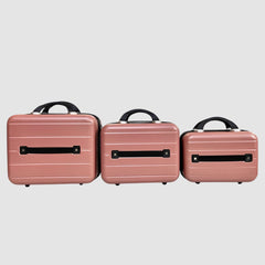 Pink 3-Piece Travel Vanity Box Set – Unbreakable Fiber Beauty & Makeup Case