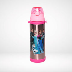 WATER BOTTLE FLASK PINK ELSA AND ANNA