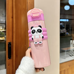 Cute Panda Double Sipper Insulated Water Bottle