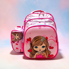 Barbie Girl 2 PC School Bag For Grade 1-2