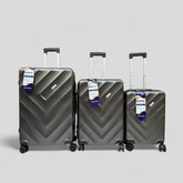 Grey Travel Suitcase Fibre