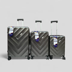Grey Travel Suitcase Fibre