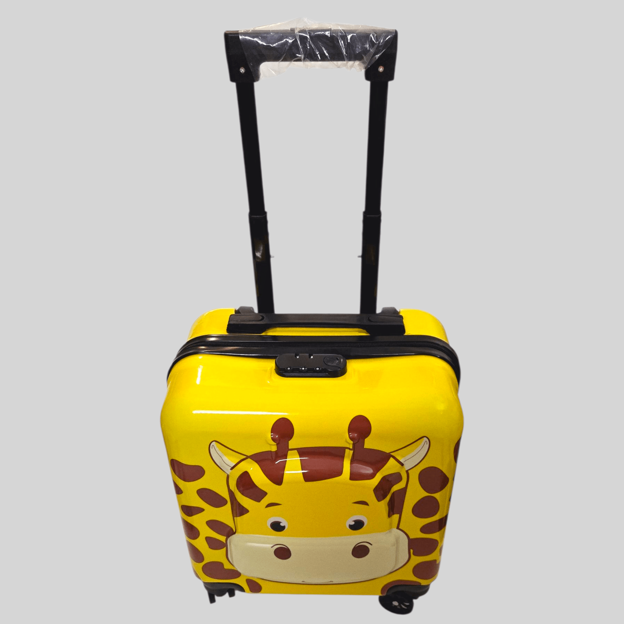 Kids Square 3D Travel Suitcase Carry On Luggage Rolling (Giraffe) 18'' Inch