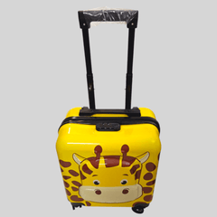 Kids Square 3D Travel Suitcase Carry On Luggage Rolling (Giraffe) 18'' Inch