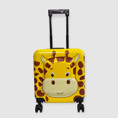 Kids Square 3D Travel Suitcase Carry On Luggage Rolling (Giraffe) 18'' Inch