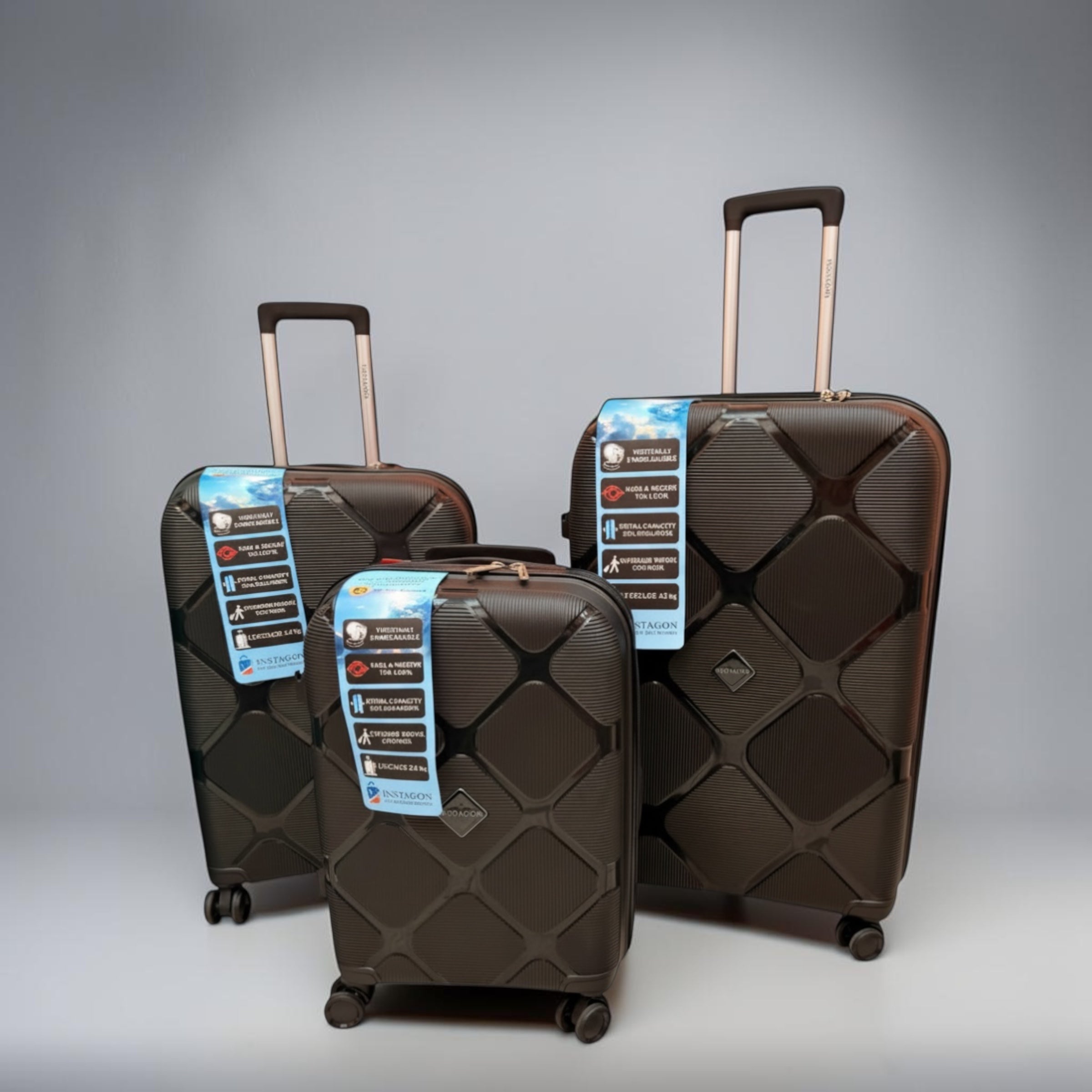 Instagon Black Travel Suitcase