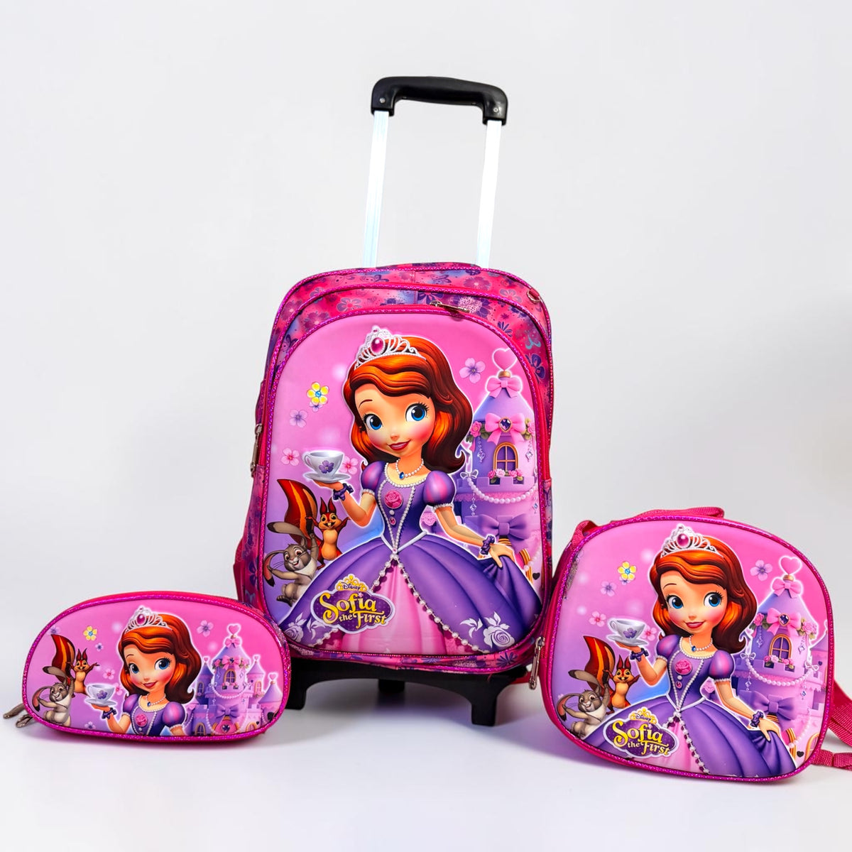 Sofia School Trolley School Bag Set For Grade (1 to 3) Detachable