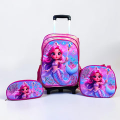 Mermaid School Trolley Bag Set For Grade 1 to 3