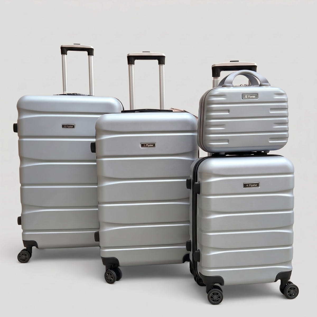 FlyStar Travel Suitcase Fibre Silver
