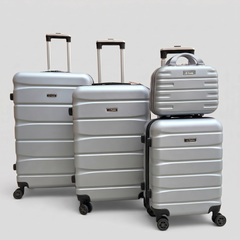 FlyStar Travel Suitcase Fibre Silver