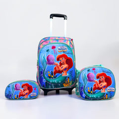 Mermaid School Trolley Bag Set For Grade 1 to 3