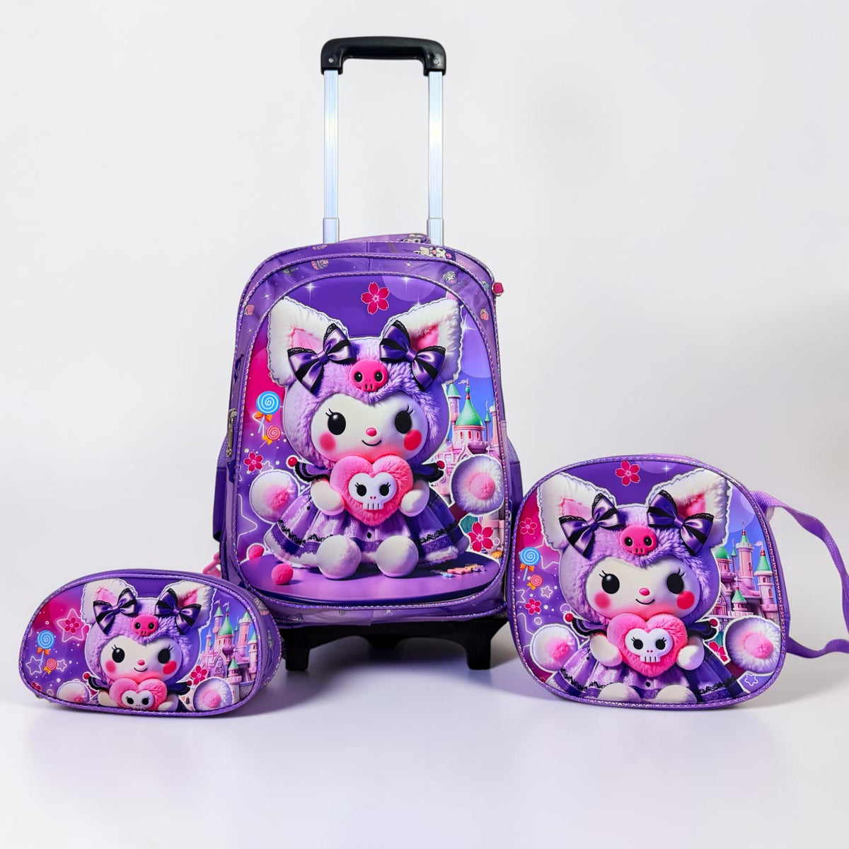 Kuromi School Trolley Bag Set For Grade 1 to 3