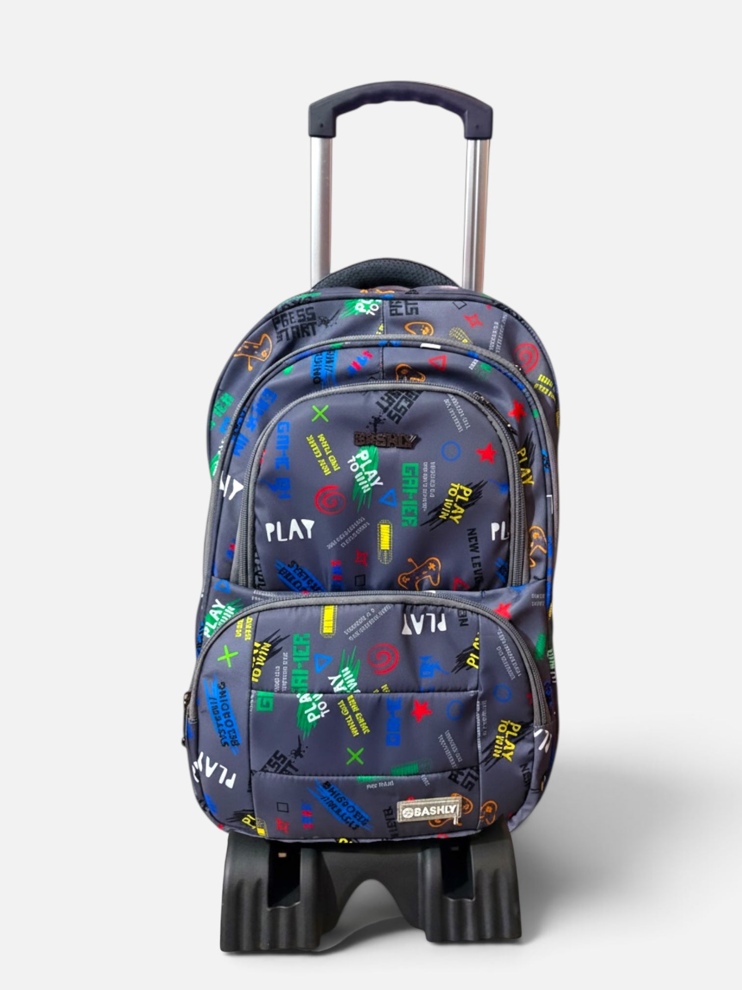 Grey Elite School Trolley Bag for Boys Class 5 to 8 (22" inch)