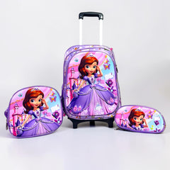 Sofia School Trolley School Bag Set For Grade (1 to 3) Detachable