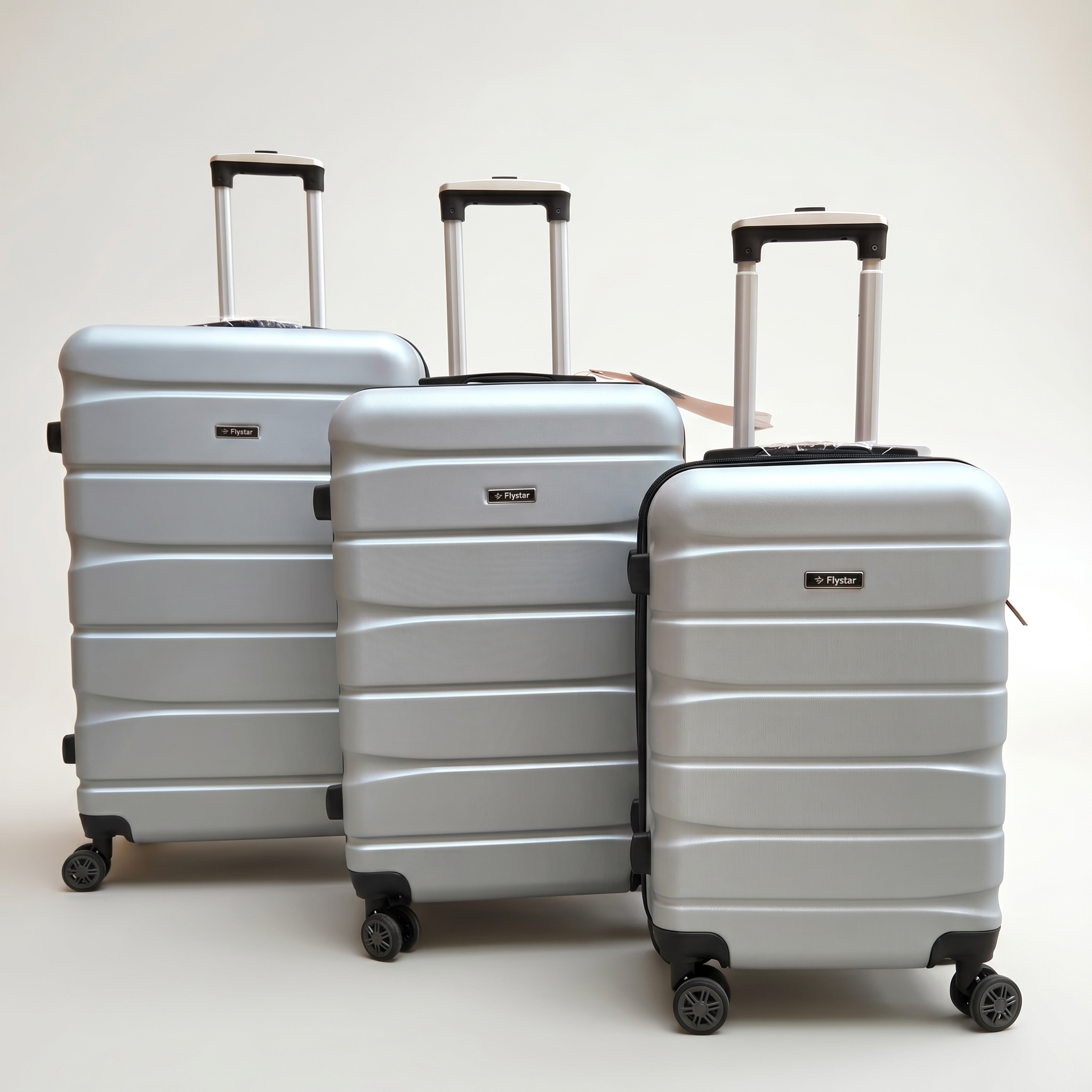 FlyStar Travel Suitcase Fibre Silver
