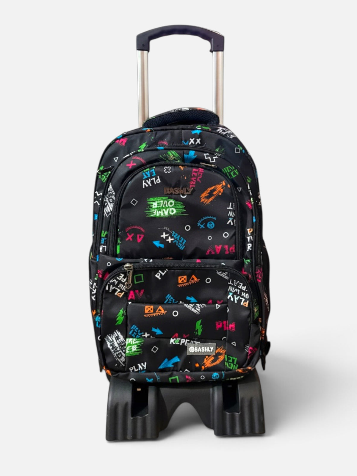 Black Elite School Trolley Bag For Grade 4 to 8 (22 Inch )