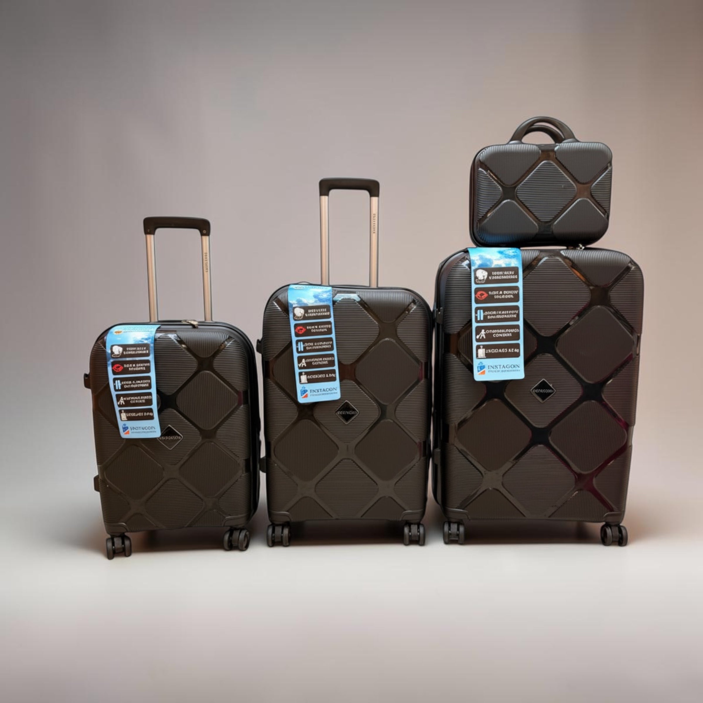 Instagon Black Travel Suitcase