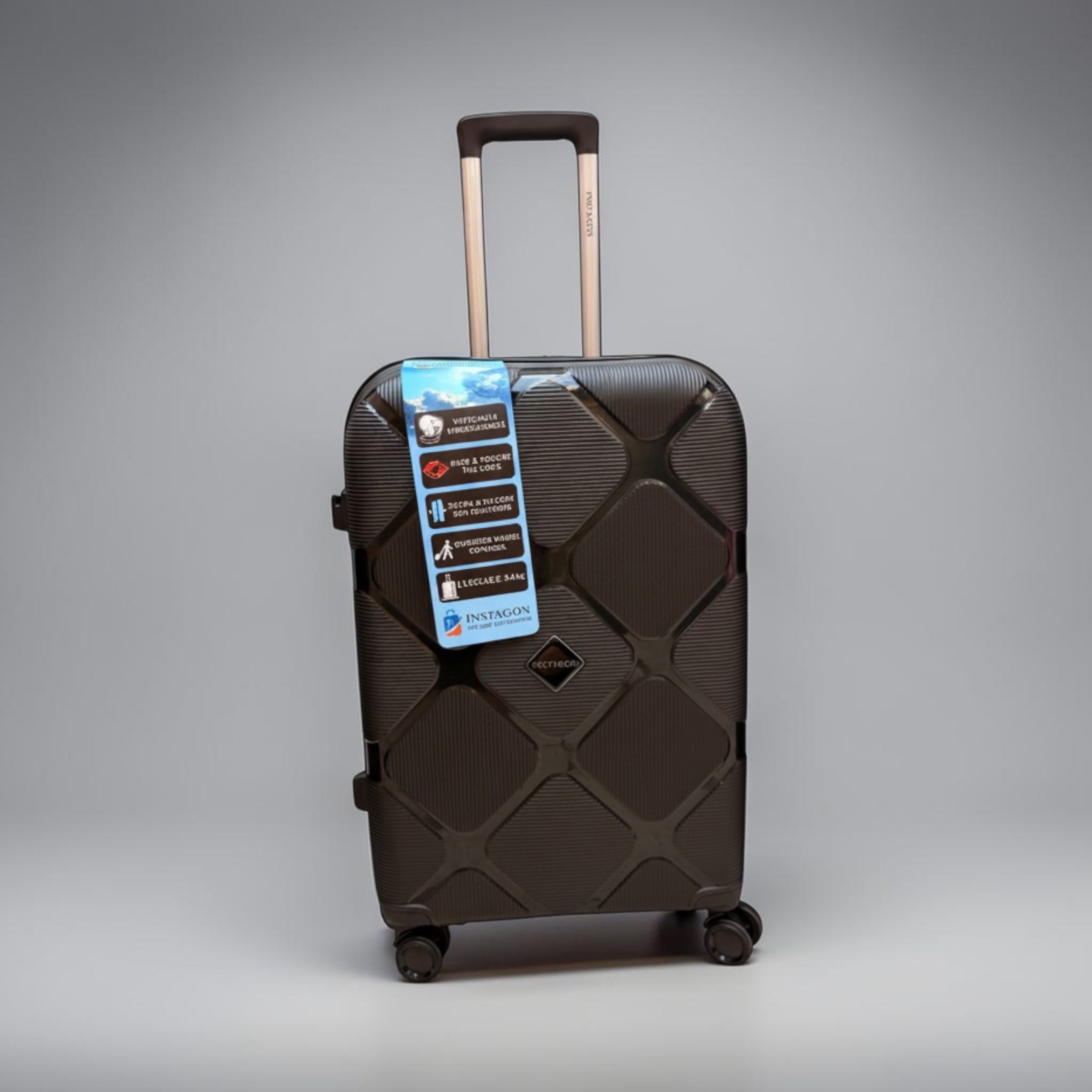 Instagon Black Travel Suitcase