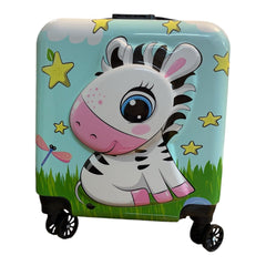 Kids Travel Suitcase Carry On Luggage Rolling (Zebra) 18'' Inch