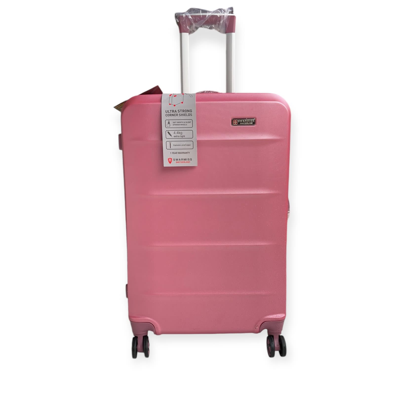 Swarmiss  Indestructible Hardshell Expandable Spinner Luggage, Pink