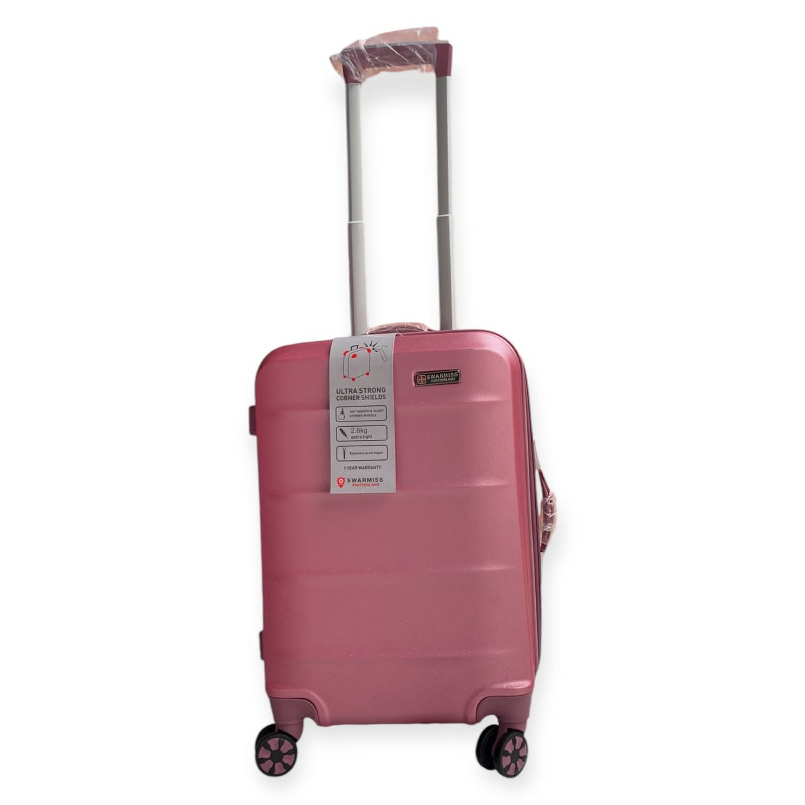 Swarmiss  Indestructible Hardshell Expandable Spinner Luggage, Pink