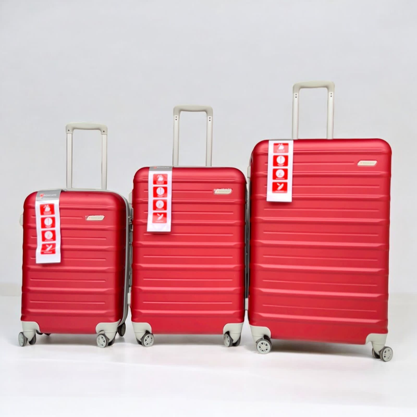 Roncato Tri-Piece Hardside Spinner Luggage Set (21"/25"/29") – Premium Suitcases with Double Zippers