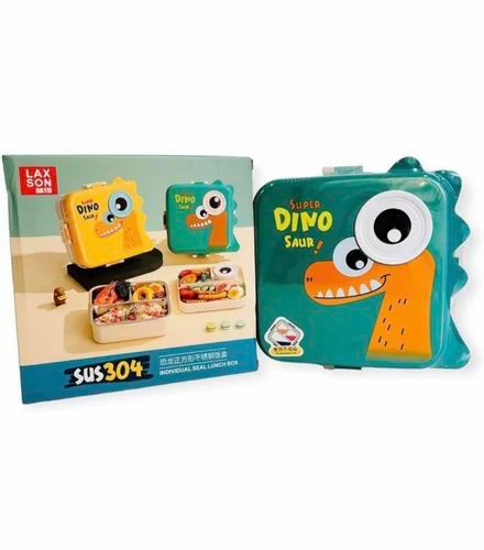 Lunch Box  Dino 3 Grid Insulated Stainless Steel Lunch Box
