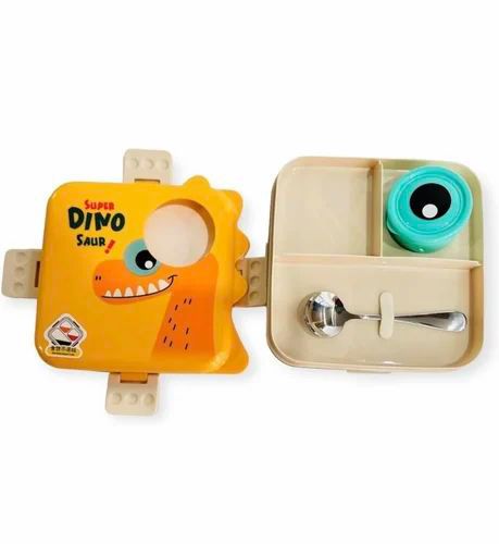 Lunch Box  Dino 3 Grid Insulated Stainless Steel Lunch Box