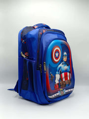 Captain America School Backpack – 3D Superhero Bag for Boys (Class 4 to 8)