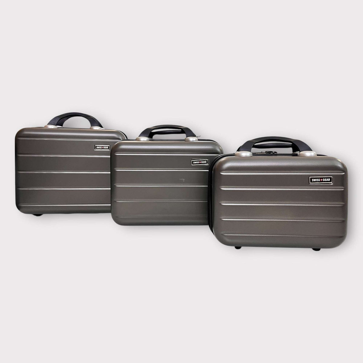 Grey 3-Piece Travel Vanity Box Set – Unbreakable Fiber Beauty & Makeup Case"