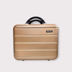 Golden 3-Piece Travel Vanity Box Set – Unbreakable Fiber Beauty & Makeup Case