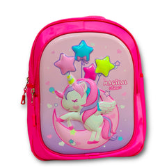 3D Unicorn-Themed School Bag for KG1 & KG2