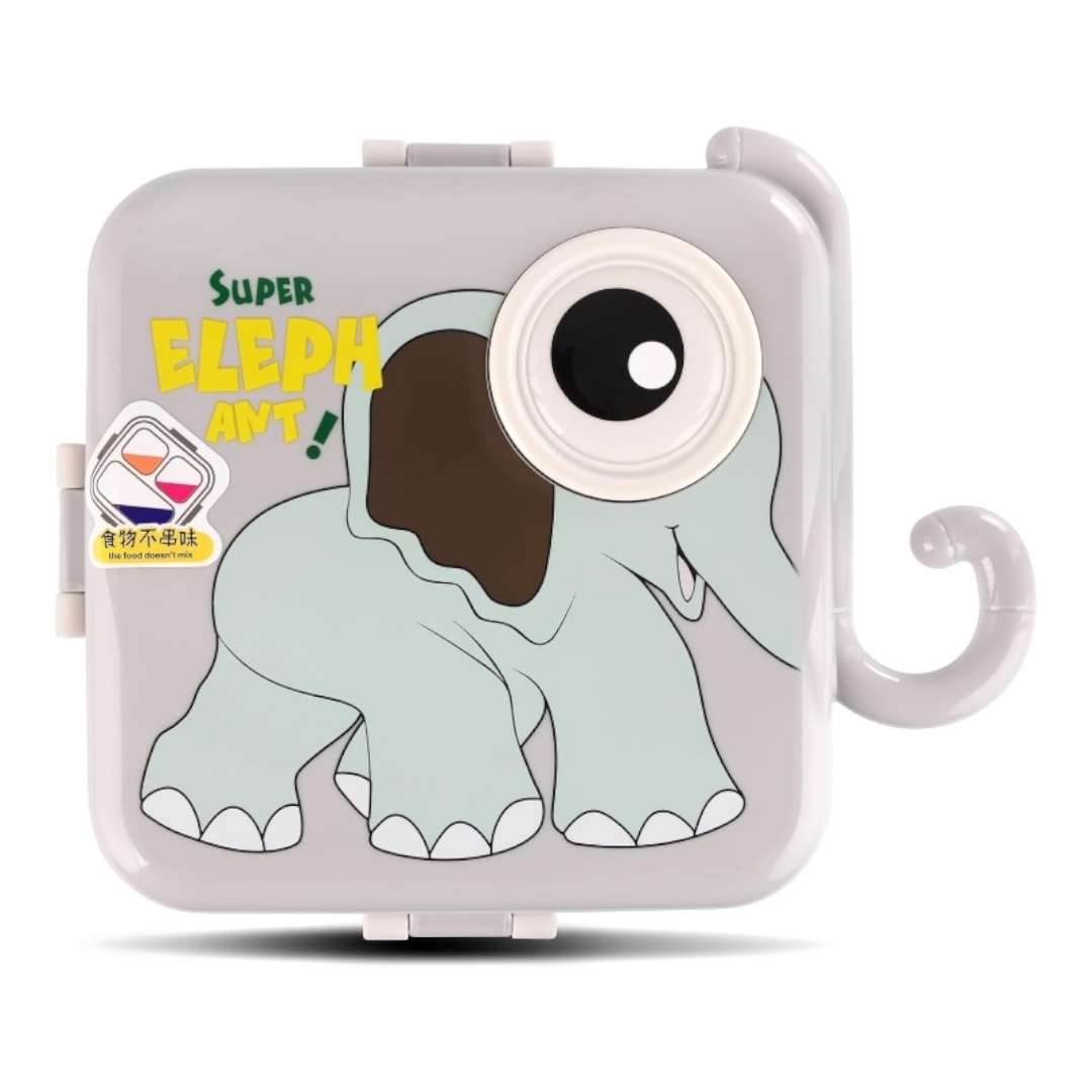 Grey Elephant Designed Stainless Steel Individual Seal Lunch Box