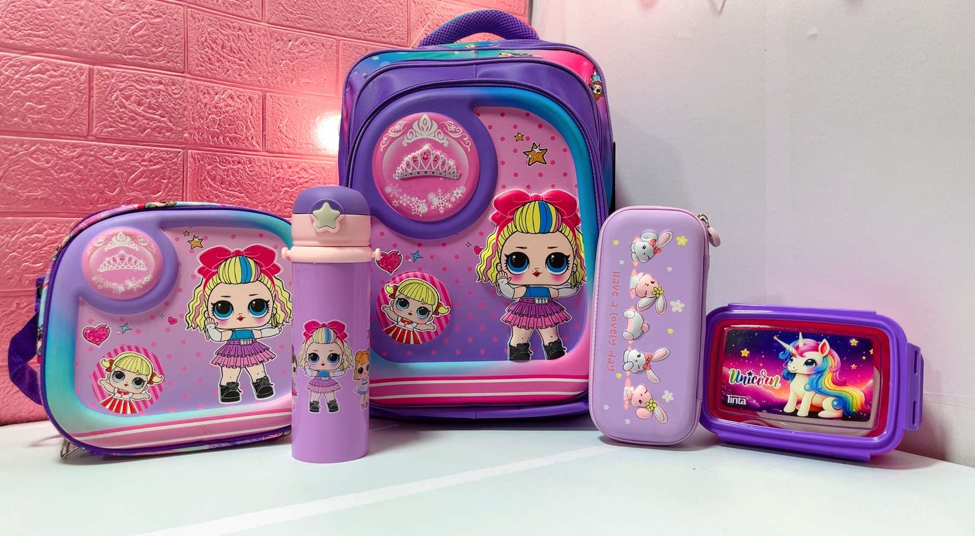 LolDoll Theme School Bag Set For Grade 4,5 & 6