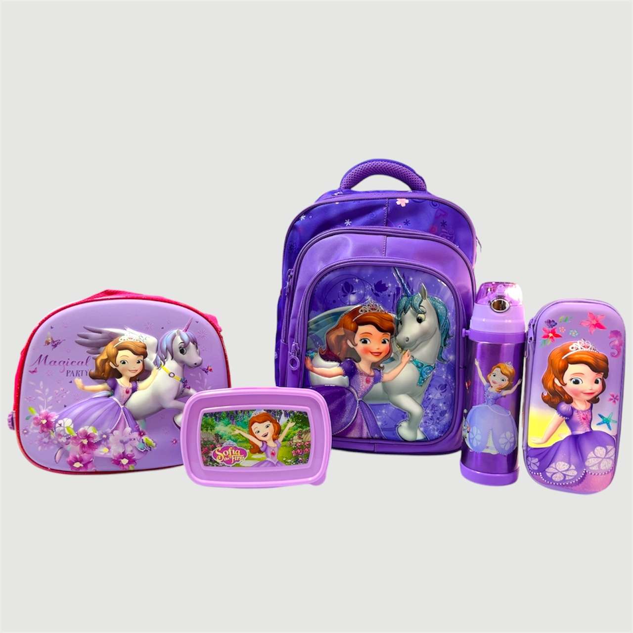Sofia Pricess Theme School Bag Set For Grade KG & 1