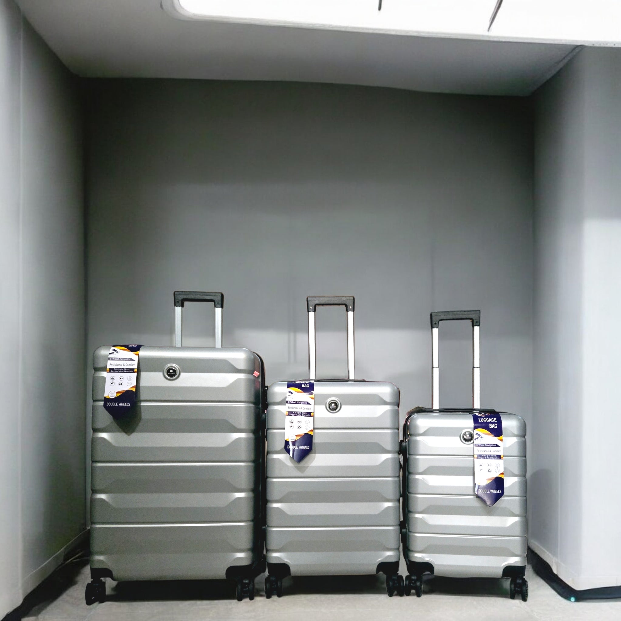 Delseey Travel Suitcase Fibre Silver