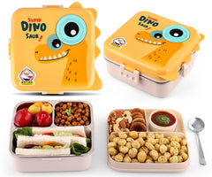 Lunch Box  Dino 3 Grid Insulated Stainless Steel Lunch Box