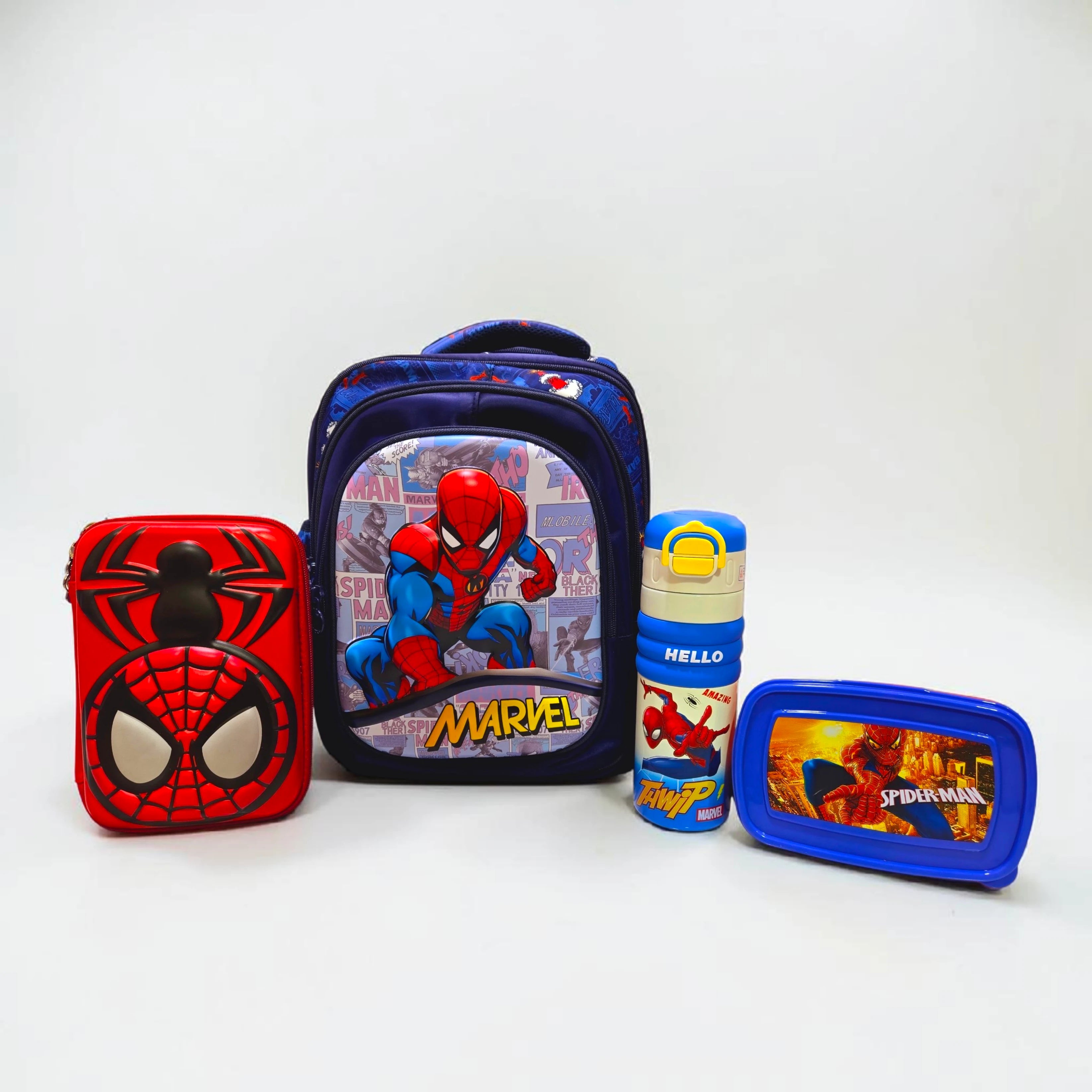 Spiderman Theme School Bag Set For Grade KG to 1