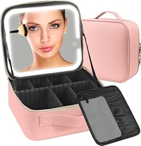 LED Lighted Travel Makeup Bag, Cosmetic Bag Portable