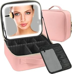 LED Lighted Travel Makeup Bag, Cosmetic Bag Portable