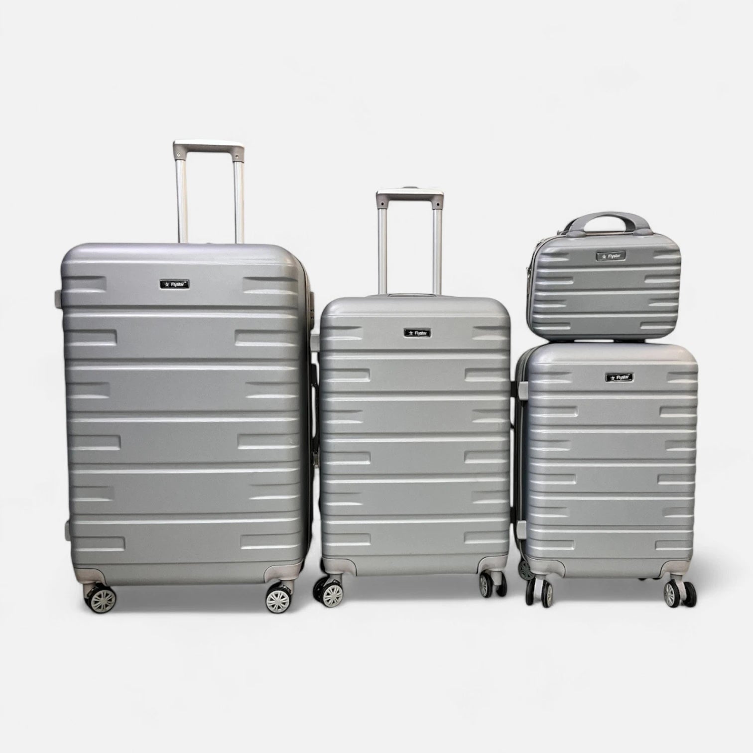 FlyStar Travel Suitcase Fibre Silver