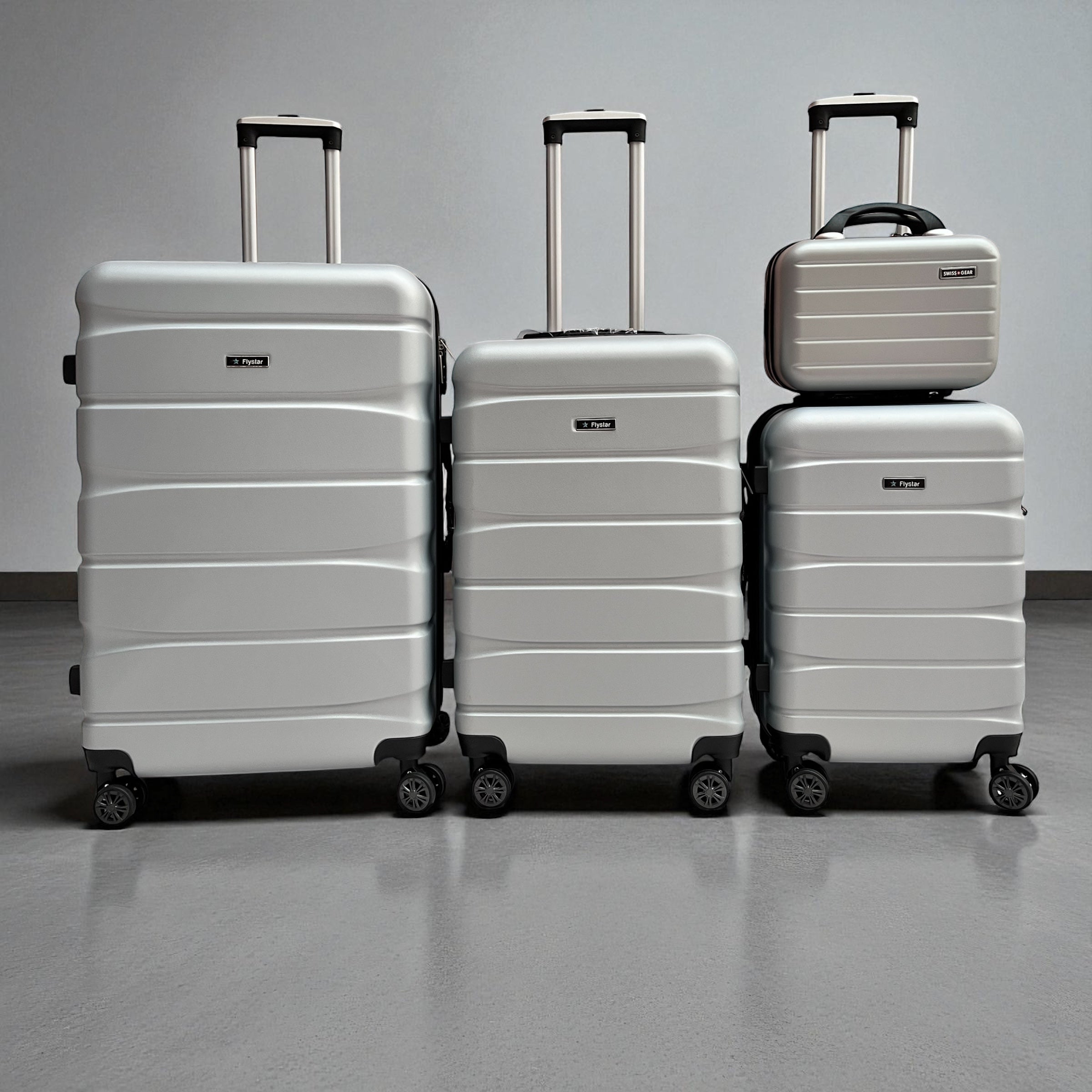 FlyStar Travel Suitcase Fibre Silver