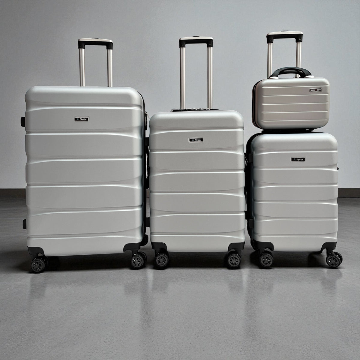 FlyStar Travel Suitcase Fibre Silver