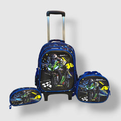 MotorBike School Trolley School Bag Set For Grade (1 to 3) Detachable