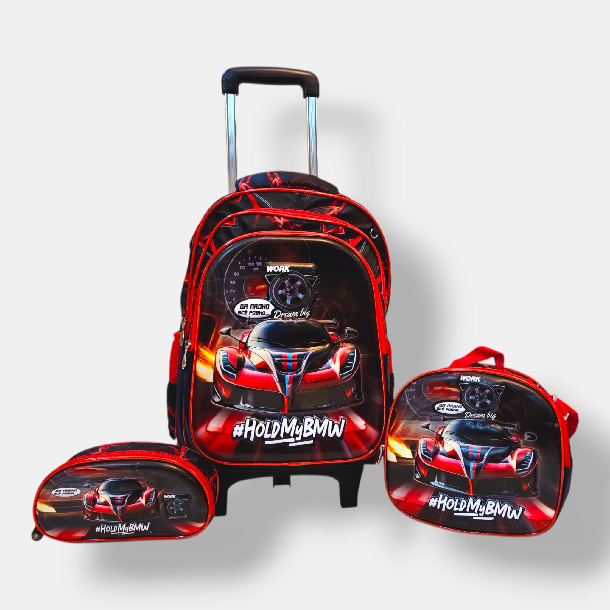 Car School Trolley School Bag Set For Grade (1 to 3) Detachable